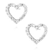 Cercei argint  inima cu pietre DiAmanti Z1314E-DIA